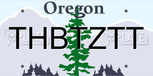 THBTZTT Oregon License Plate