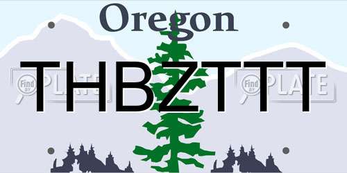 THBZTTT Oregon License Plate