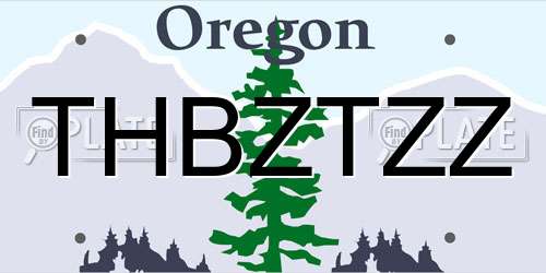 THBZTZZ Oregon License Plate