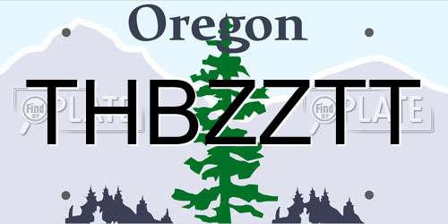 THBZZTT Oregon License Plate