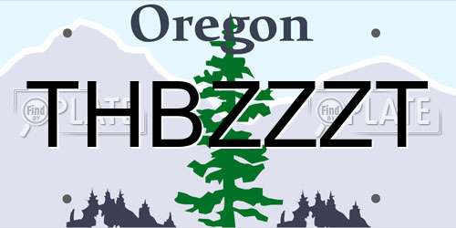 THBZZZT Oregon License Plate
