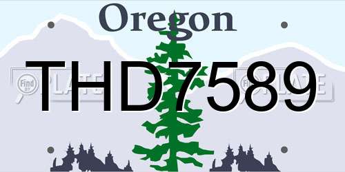 THD7589 Oregon License Plate