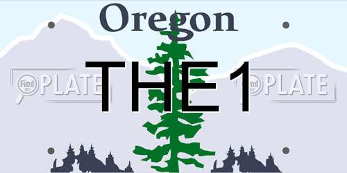 THE1 Oregon License Plate