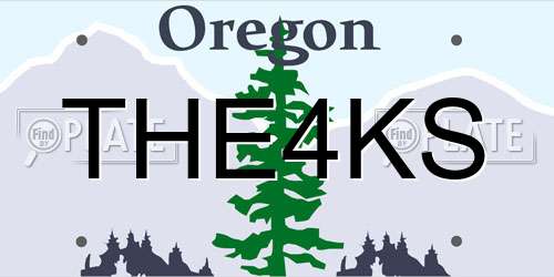 THE4KS Oregon License Plate