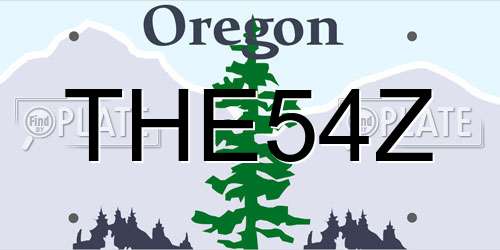THE54Z Oregon License Plate