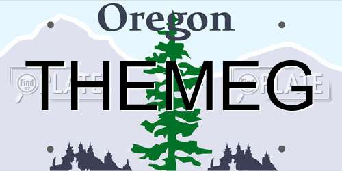 THEMEG Oregon License Plate