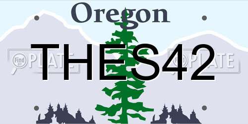 THES42 Oregon License Plate