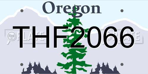 THF2066 Oregon License Plate