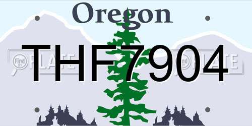 THF7904 Oregon License Plate