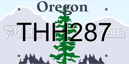 THH287 Oregon License Plate