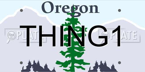 THING1 Oregon License Plate