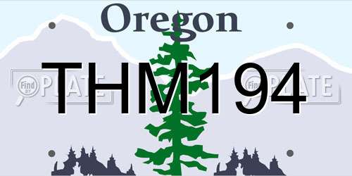 THM194 Oregon License Plate
