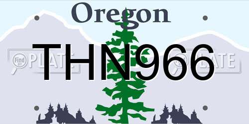 THN966 Oregon License Plate