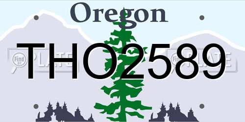 THO2589 Oregon License Plate