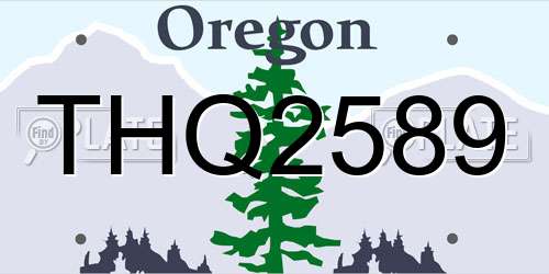 THQ2589 Oregon License Plate