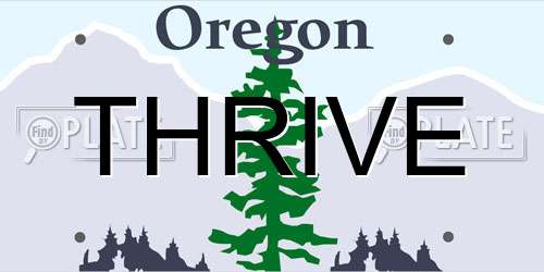 THRIVE Oregon License Plate