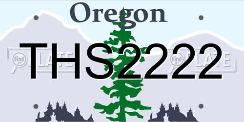 THS2222 Oregon License Plate