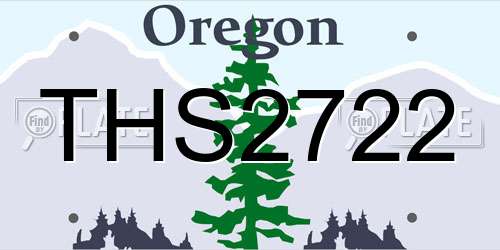 THS2722 Oregon License Plate