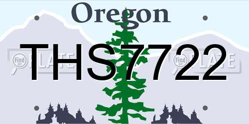 THS7722 Oregon License Plate