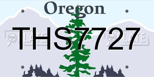 THS7727 Oregon License Plate