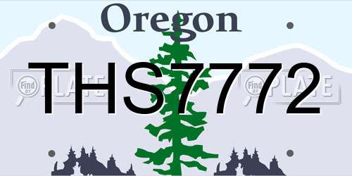THS7772 Oregon License Plate