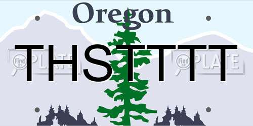 THSTTTT Oregon License Plate