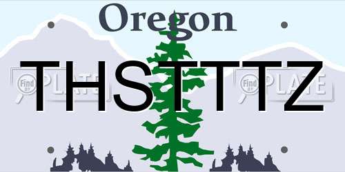 THSTTTZ Oregon License Plate