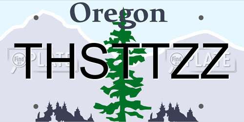 THSTTZZ Oregon License Plate