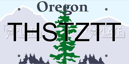 THSTZTT Oregon License Plate