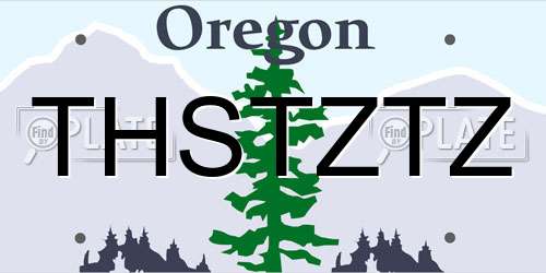 THSTZTZ Oregon License Plate