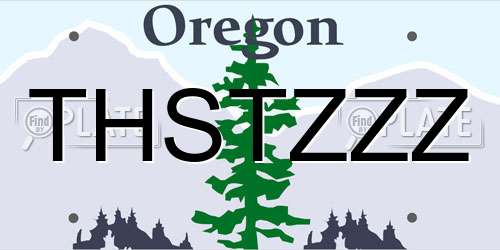THSTZZZ Oregon License Plate