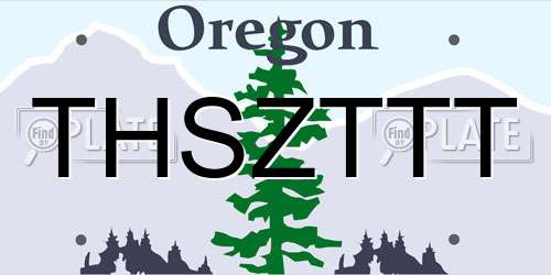 THSZTTT Oregon License Plate