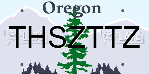 THSZTTZ Oregon License Plate