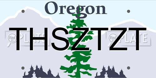 THSZTZT Oregon License Plate