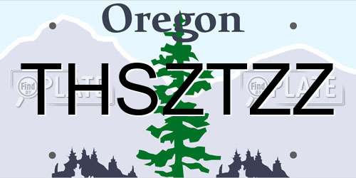 THSZTZZ Oregon License Plate