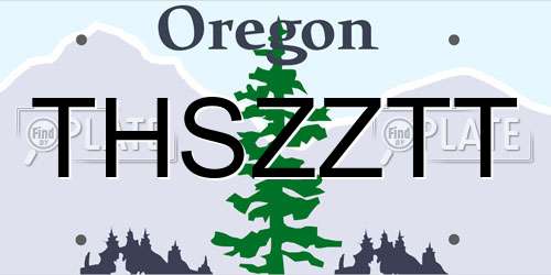 THSZZTT Oregon License Plate