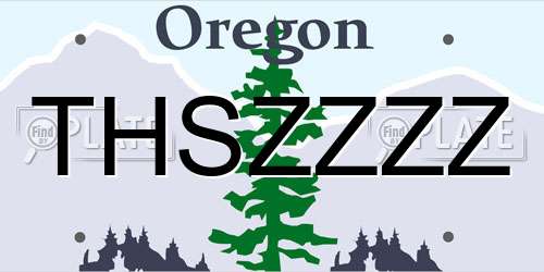 THSZZZZ Oregon License Plate