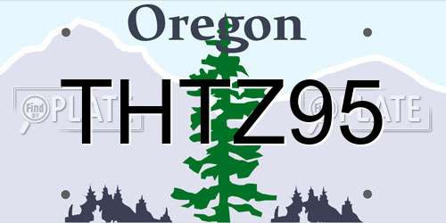 THTZ95 Oregon License Plate