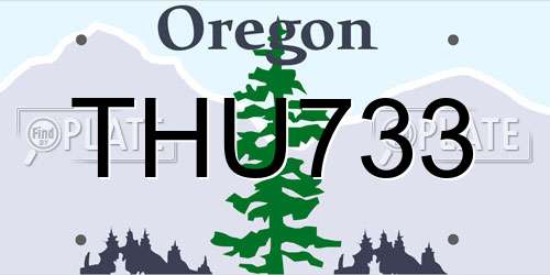 THU733 Oregon License Plate