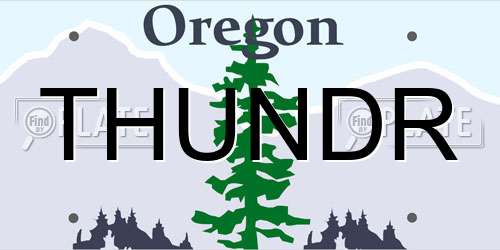 THUNDR Oregon License Plate