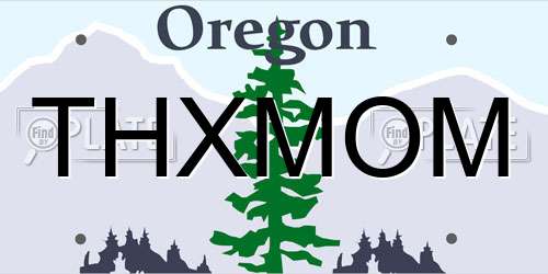 THXMOM Oregon License Plate