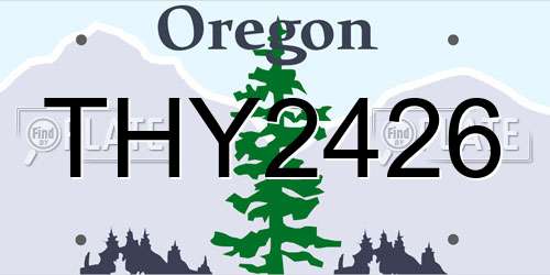 THY2426 Oregon License Plate