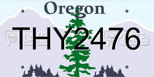 THY2476 Oregon License Plate