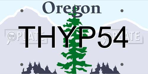 THYP54 Oregon License Plate