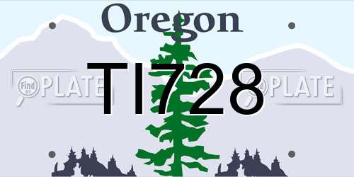 TI728 Oregon License Plate
