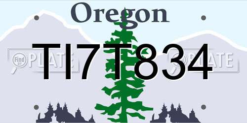 TI7T834 Oregon License Plate