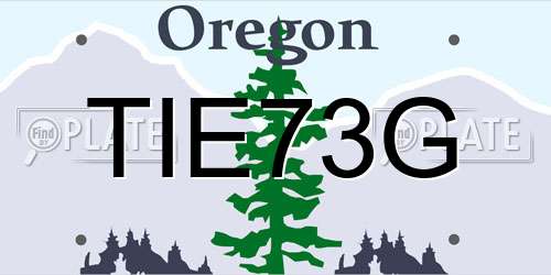 TIE73G Oregon License Plate