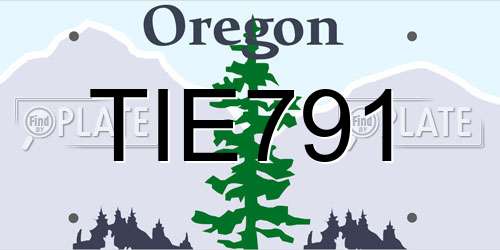 TIE791 Oregon License Plate