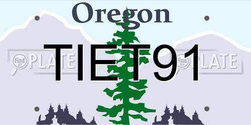 TIET91 Oregon License Plate