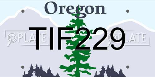 TIF229 Oregon License Plate